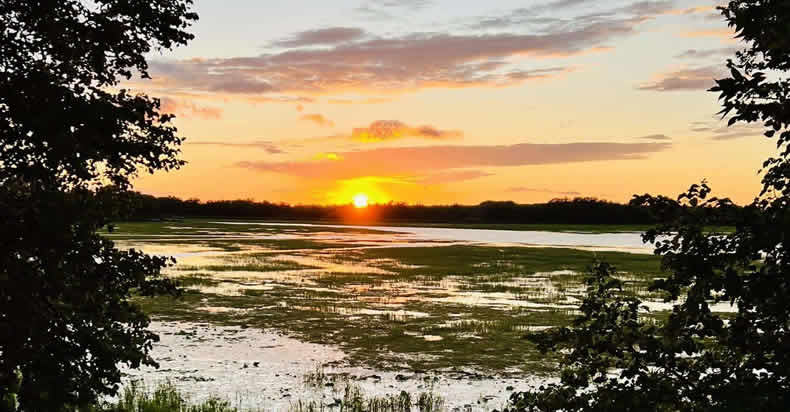 Sunset over Star Lake in Dent, MN