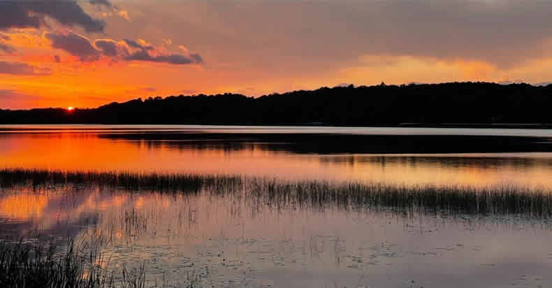 Sunset over the lake in Minnesota